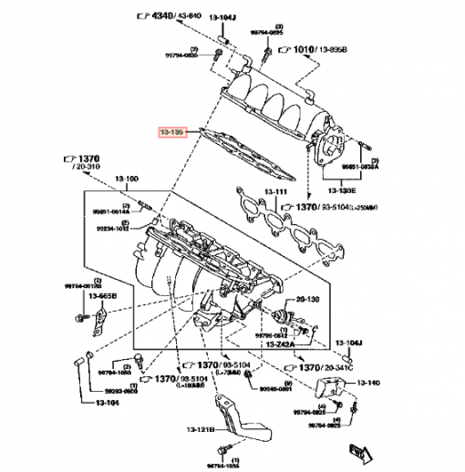 Genuine MAZDA MIATA MX5 ROADSTER PLENIUM MANIFOLD GASKET 1.8L 1998-2005 - Image 2