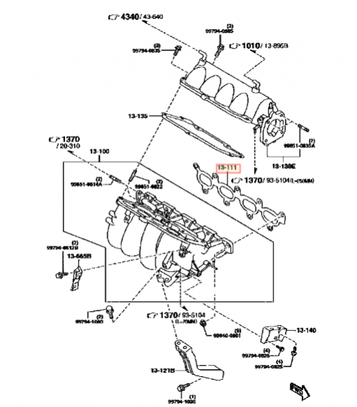 Genuine MAZDA MIATA MX5 ROADSTER INLET MANIFOLD GASKET 1.8L 1998-2005 - Image 2